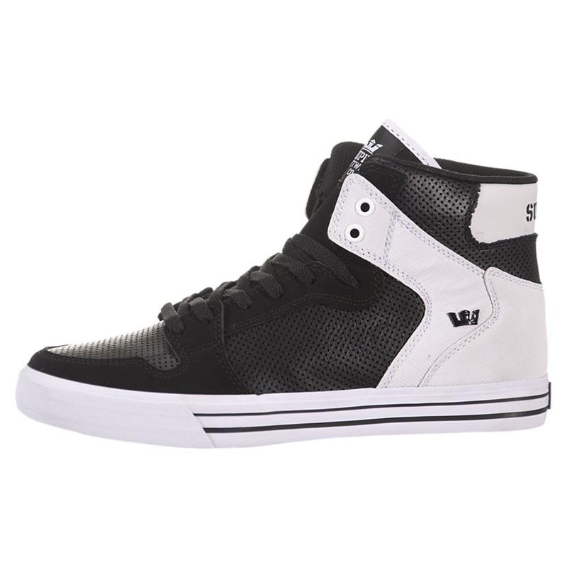 Buty Supra VAIDER - Sneakersy Wysokie Damskie - Czarne Białe (PHKJ-35824)